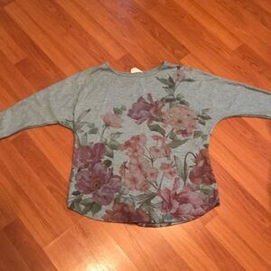 Floral Woman’s Shirt in Gray and Purple